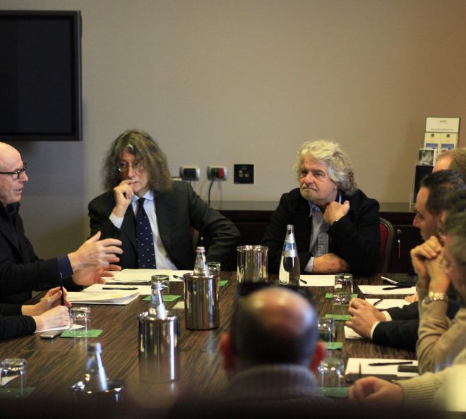 grillo e casaleggio incontro padroni treviso